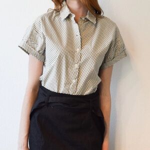 NWOT Never a Wallflower Aster Small Check Button Up Blouse